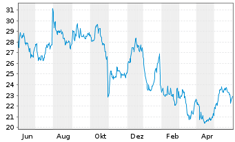 Chart Douglas Dynamics Inc. - 1 Jahr