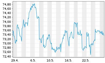 Chart Xtrackers MSCI Japan - 1 Monat