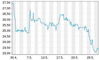 Chart Delek US Holdings Inc. - 1 Monat